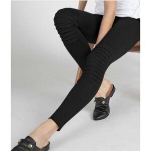 RUTI Sz US 4 (Ruti 0) NWT All Mighty MOTO Ponti Leggings Black Pull On Pants